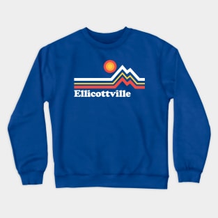 Ellicottville NY Retro Vintage Mountain Crewneck Sweatshirt